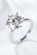 Platinum-Plated 5 Carat Moissanite Solitaire Ring-Teresa's Fashionista LLC