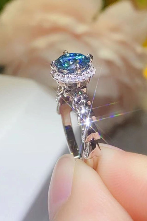 925 Sterling Silver 1 Carat Moissanite Cluster Ring-Teresa's Fashionista LLC