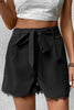 Tie Belt Lace Trim Shorts-Teresa's Fashionista LLC
