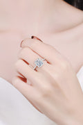 2 Carat Moissanite 925 Sterling Silver Halo Ring-Teresa's Fashionista LLC