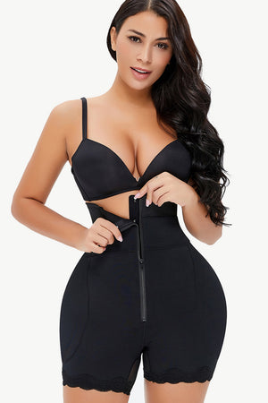 Full Size Spaghetti Strap Lace Trim Shaping Bodysuit-Teresa's Fashionista LLC