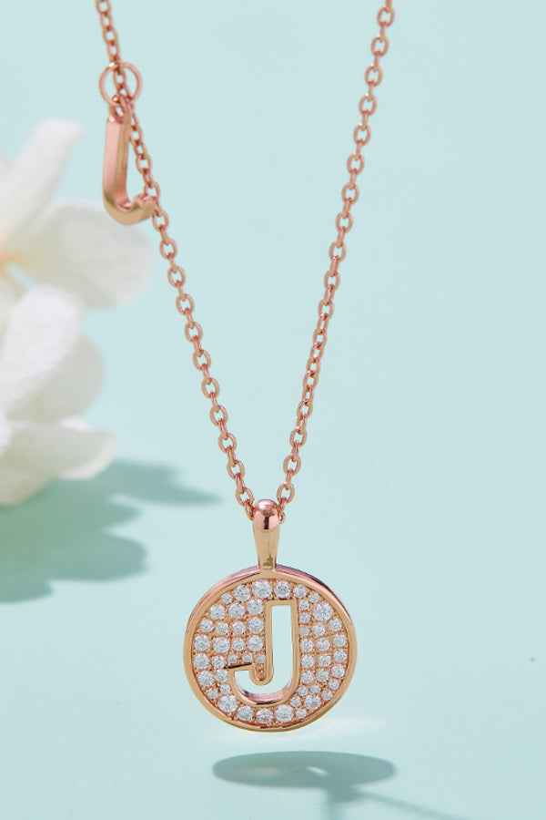 Moissanite A to J Pendant Necklace-Teresa's Fashionista LLC
