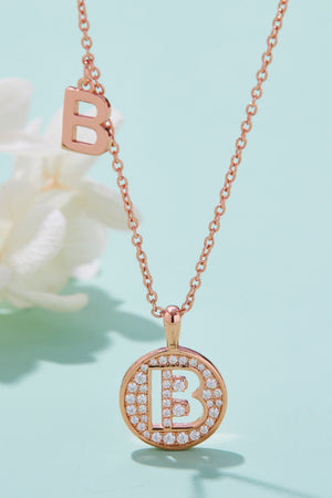 Moissanite A to J Pendant Necklace-Teresa's Fashionista LLC