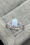 925 Sterling Silver Zircon and Opal Ring-Teresa's Fashionista LLC