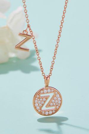 Moissanite U to Z Pendant Necklace-Teresa's Fashionista LLC