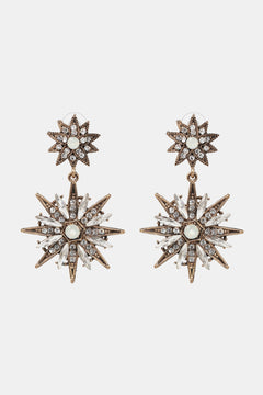 Zinc Alloy Star Shape Dangle Earrings-Teresa's Fashionista LLC
