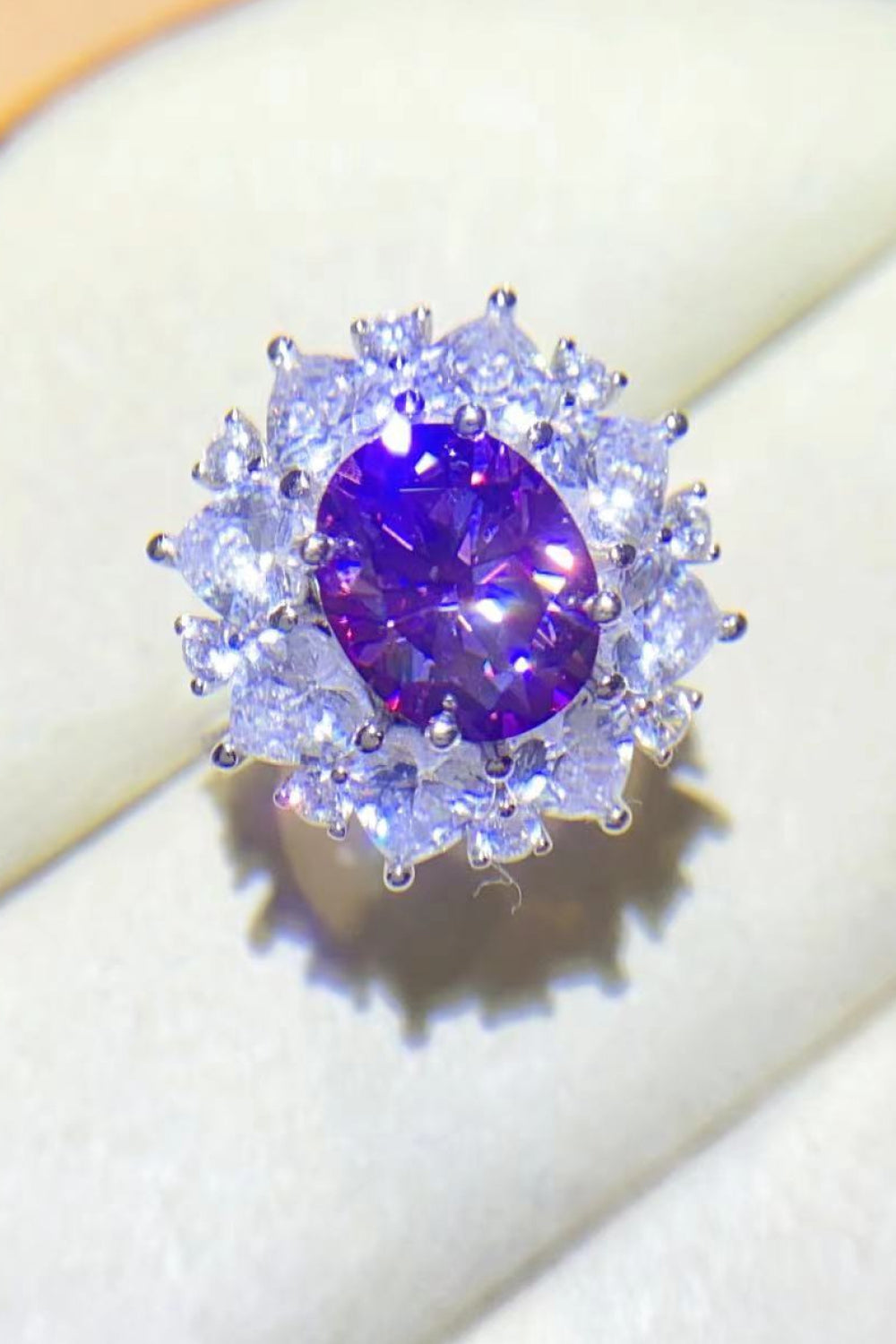 3 Carat Moissanite Platinum-Plated Ring-Teresa's Fashionista LLC