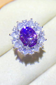 3 Carat Moissanite Platinum-Plated Ring-Teresa's Fashionista LLC