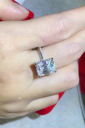 5 Carat Moissanite Platinum-Plated Ring-Teresa's Fashionista LLC