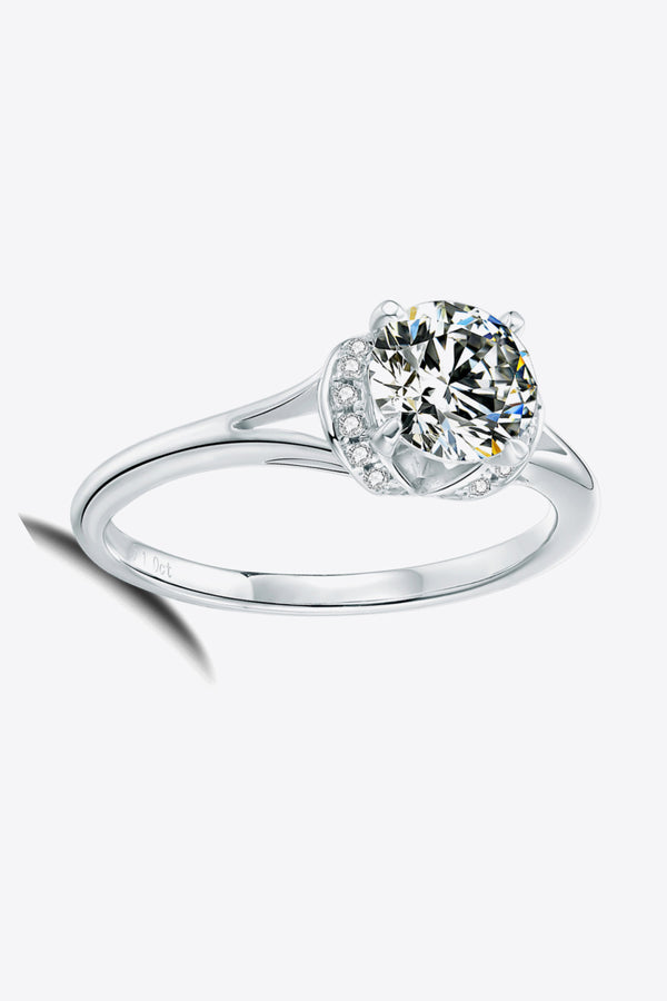1 Carat Moissanite Split Shank Ring-Teresa's Fashionista LLC