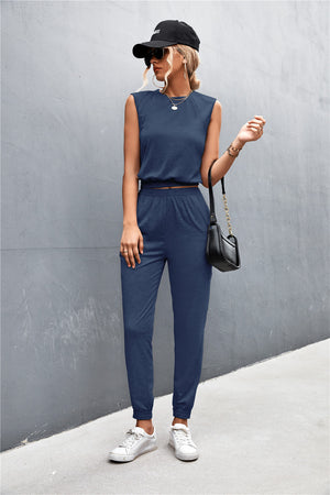 Sleeveless Top and Joggers Set-Teresa's Fashionista LLC
