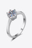 1 Carat Moissanite Rhodium-Plated Solitaire Ring-Teresa's Fashionista LLC