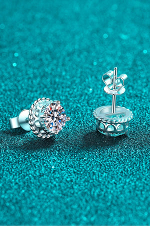 2 Carat Moissanite 925 Sterling Silver Stud Earrings-Teresa's Fashionista LLC