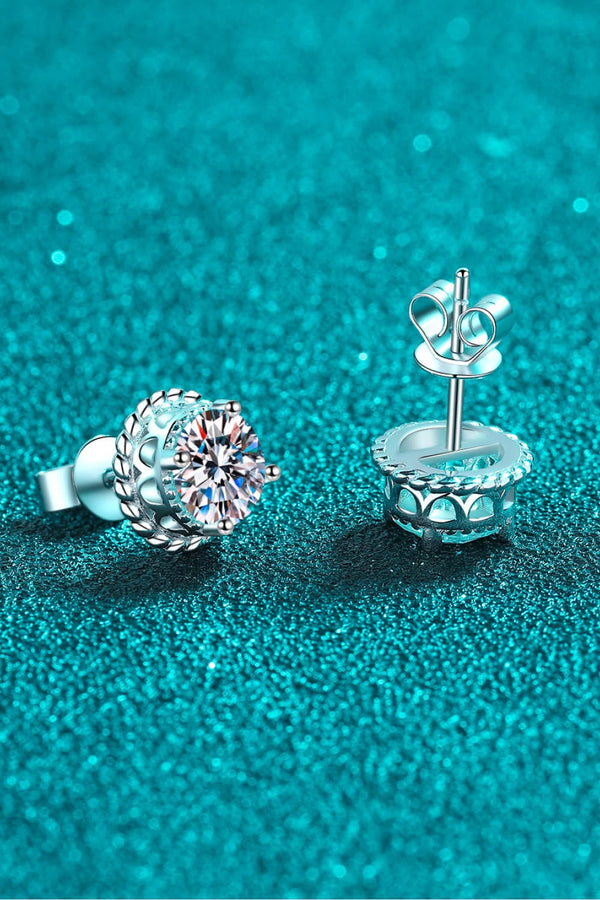 2 Carat Moissanite 925 Sterling Silver Stud Earrings-Teresa's Fashionista LLC