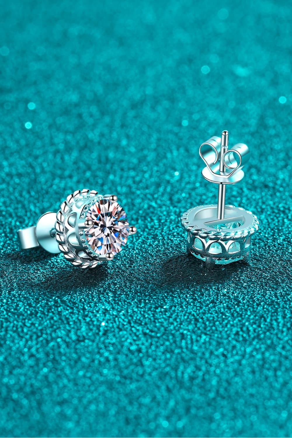 2 Carat Moissanite 925 Sterling Silver Stud Earrings-Teresa&#39;s Fashionista LLC