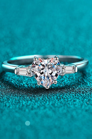1.2 Carat Moissanite Heart Ring-Teresa's Fashionista LLC