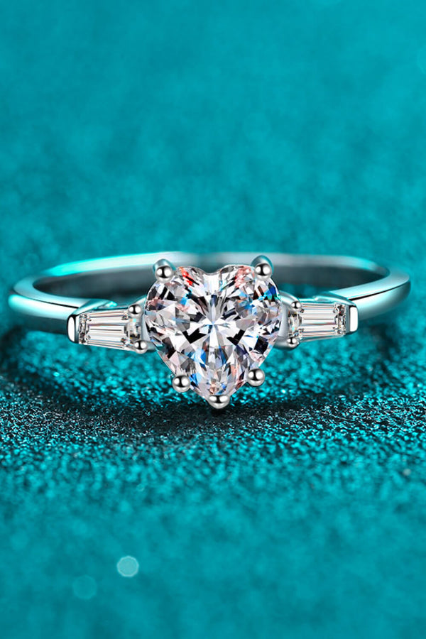 1.2 Carat Moissanite Heart Ring-Teresa's Fashionista LLC