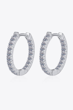 Moissanite 925 Sterling Silver Huggie Earrings-Teresa's Fashionista LLC