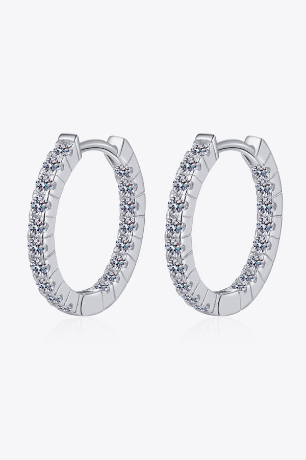 Moissanite 925 Sterling Silver Huggie Earrings-Teresa's Fashionista LLC