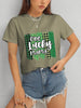ONE LUCKY MAMA Round Neck T-Shirt-Teresa's Fashionista LLC