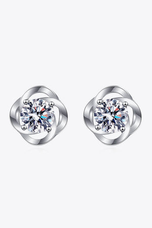 It's Your Day Moissanite Rhodium-Plated Stud Earrings-Teresa's Fashionista LLC