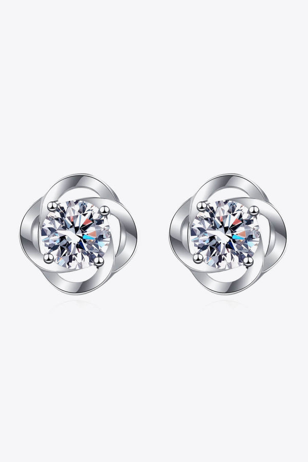 It's Your Day Moissanite Rhodium-Plated Stud Earrings-Teresa's Fashionista LLC