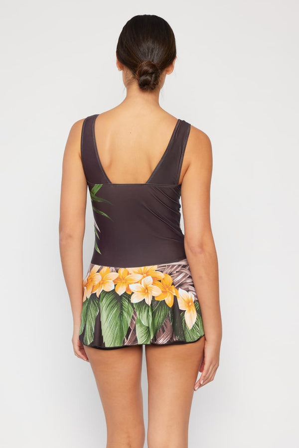 Marina West Swim Full Size Clear Waters Swim Dress in Aloha Brown-Teresa's Fashionista LLC