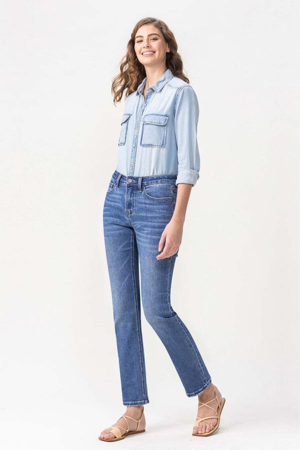 Lovervet Full Size Maggie Midrise Slim Ankle Straight Jeans-Teresa's Fashionista LLC