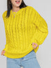 Openwork Round Sleeve Cable-Knit Sweater-Teresa's Fashionista LLC