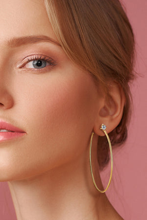 925 Sterling Silver Moissanite Hoop Earrings-Teresa's Fashionista LLC