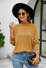 Mock Neck Dropped Shoulder Long Sleeve Sweater-Teresa's Fashionista LLC