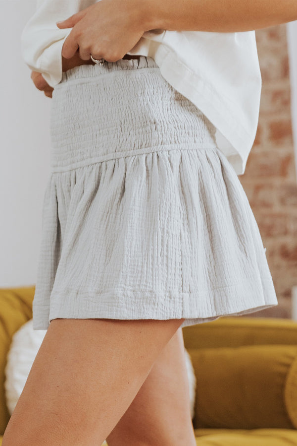 Smocked Waist Culotte Shorts-Teresa's Fashionista LLC