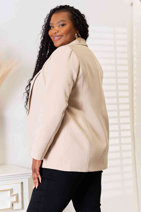 Double Take Shawl Collar Long Sleeve Blazer-Teresa's Fashionista LLC