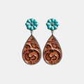 Turquoise Flower Teardrop Earrings-Teresa's Fashionista LLC