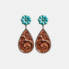 Turquoise Flower Teardrop Earrings-Teresa's Fashionista LLC