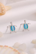Opal Turtle 925 Sterling Silver Stud Earrings-Teresa's Fashionista LLC
