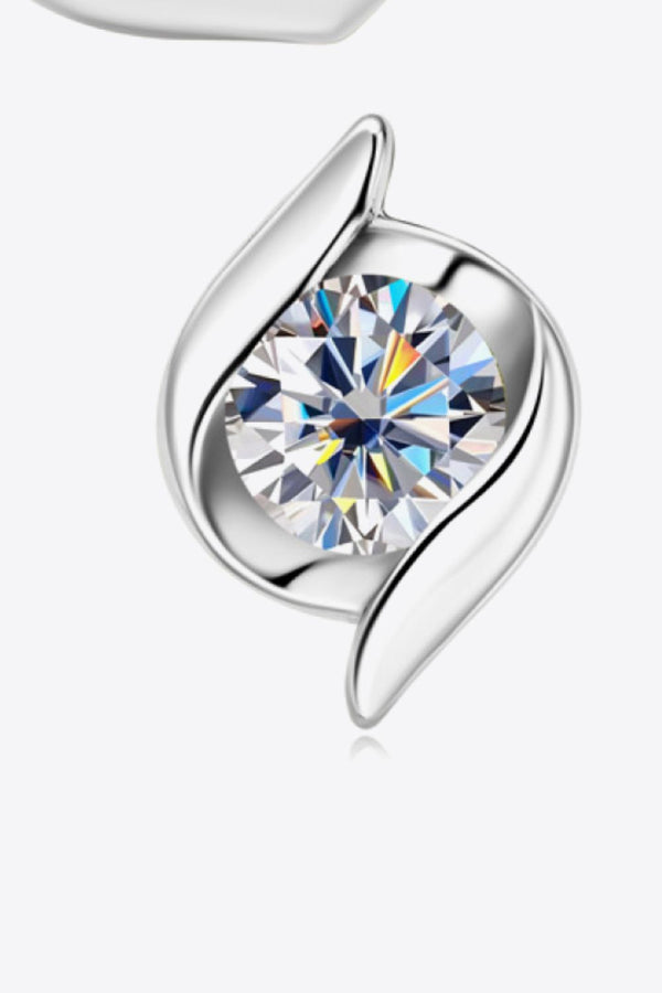 1 Carat Moissanite 925 Sterling Silver Stud Earrings-Teresa's Fashionista LLC