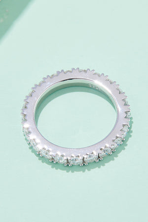2.3 Carat Moissanite 925 Sterling Silver Eternity Ring-Teresa's Fashionista LLC