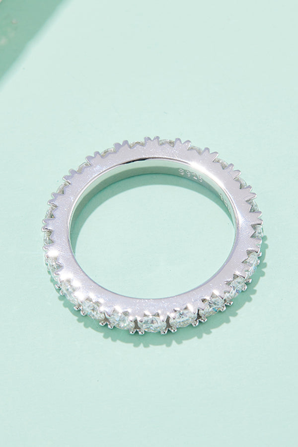 2.3 Carat Moissanite 925 Sterling Silver Eternity Ring-Teresa's Fashionista LLC