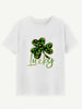 Lucky Clover Round Neck Short Sleeve T-Shirt-Teresa's Fashionista LLC