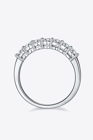 Moissanite Platinum-Plated Half-Eternity Ring-Teresa's Fashionista LLC