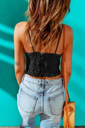 V-Neck Lace Cropped Cami-Teresa's Fashionista LLC