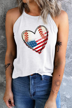 US Flag Heart Graphic Tank-Teresa's Fashionista LLC