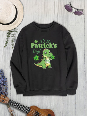 IT'S ST. PATRICK'S DAY Graphic Round Neck Sweatshirt-Teresa's Fashionista LLC