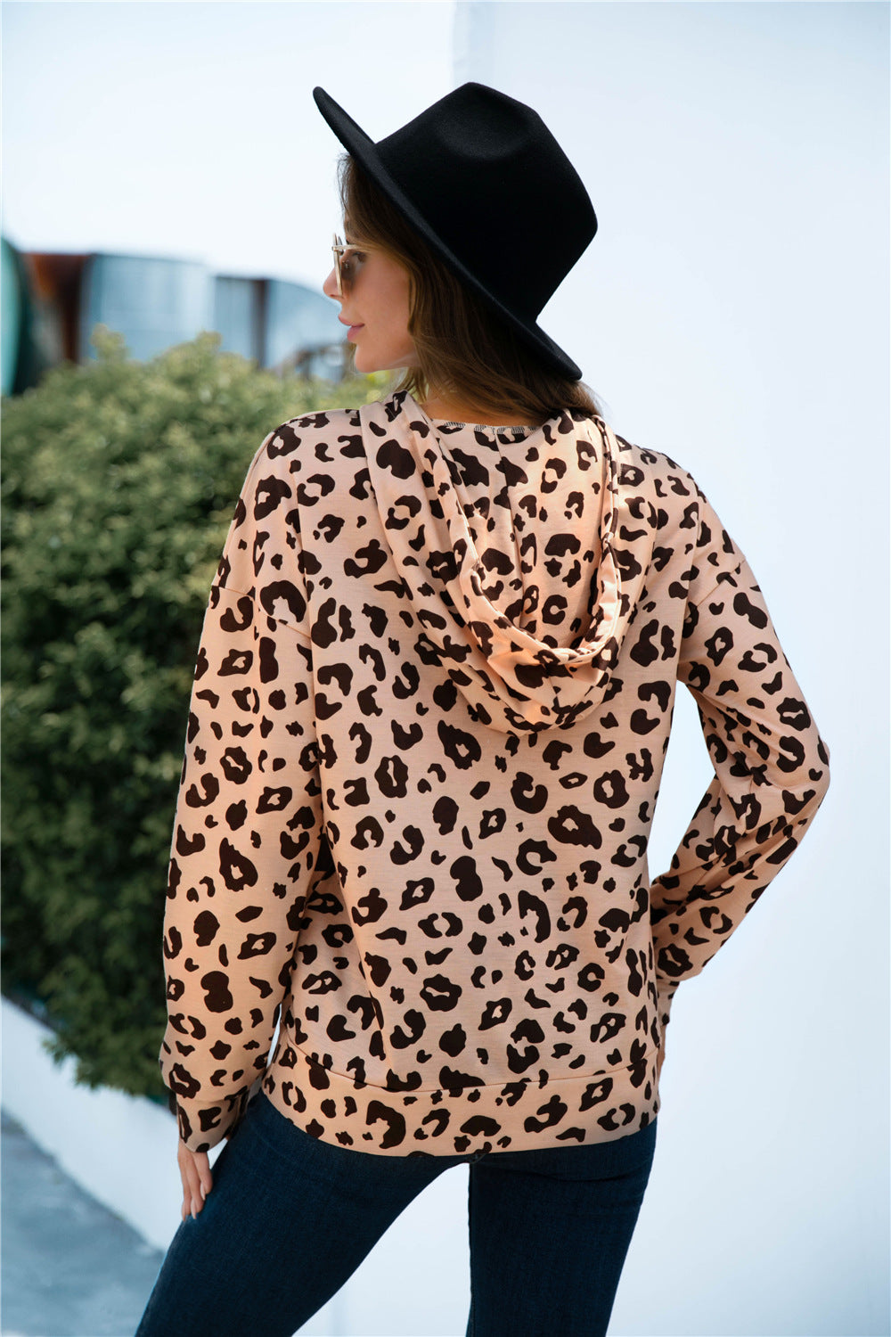 Full Size Printed Quarter-Snap Drop Shoulder Hoodie-Teresa's Fashionista LLC