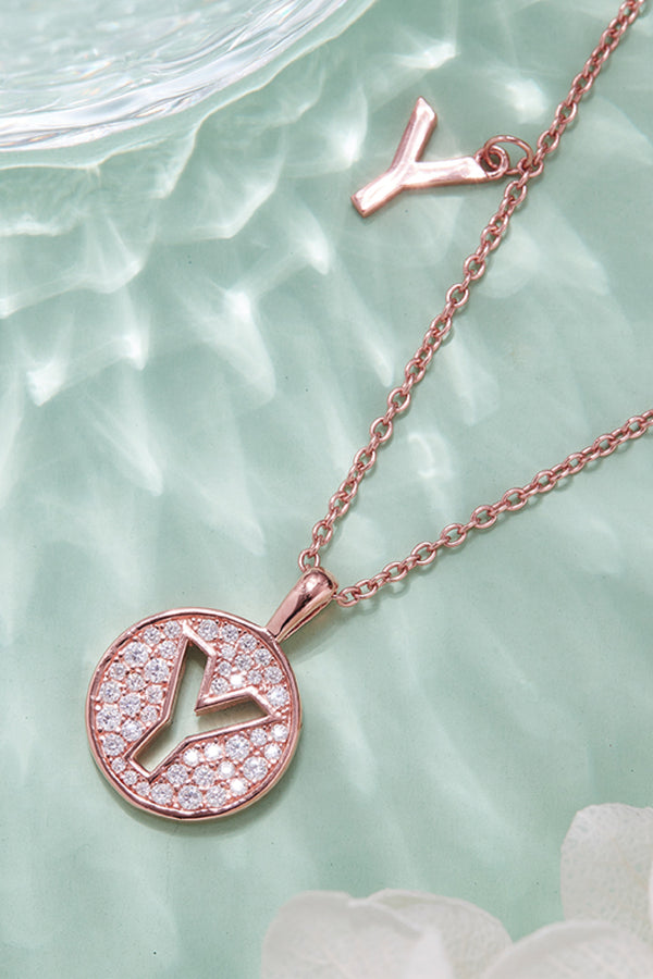 Moissanite U to Z Pendant Necklace-Teresa's Fashionista LLC