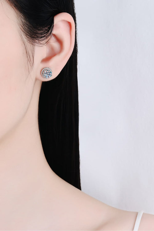 2 Carat Moissanite 925 Sterling Silver Stud Earrings-Teresa's Fashionista LLC