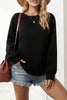 Side Slit Drop Shoulder Sweatshirt-Teresa's Fashionista LLC