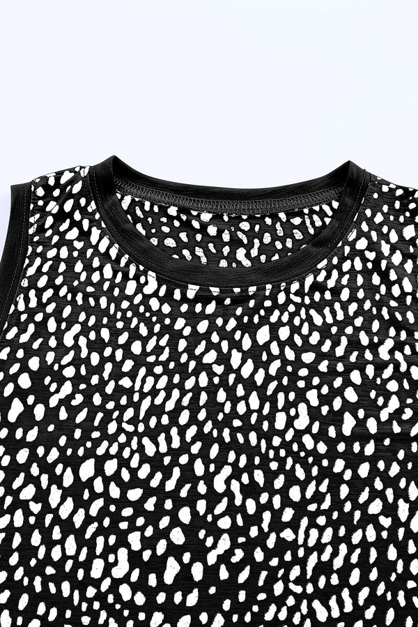 Printed Round Neck Tank-Teresa's Fashionista LLC
