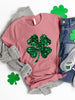 Lucky Clover Round Neck T-Shirt-Teresa's Fashionista LLC